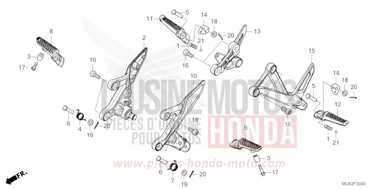 STEP for Hornet 750 MAT PEARL GLARE WHITE (NHB54) from 2025